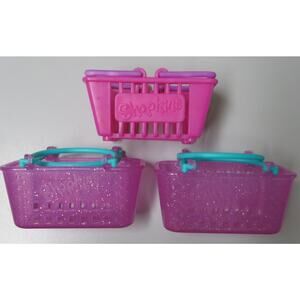 SHOPKINS Shopping Baskets Lot of 3 Season 2 and 3 Purple Handles Empty